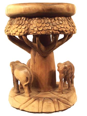 Stool with three elephants