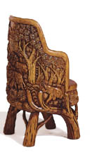 armchair, village motif
