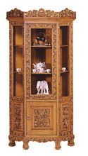 Glass cabinet with angled backside
