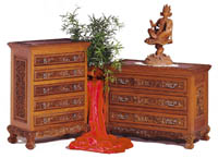 Consoles with three and five drawers